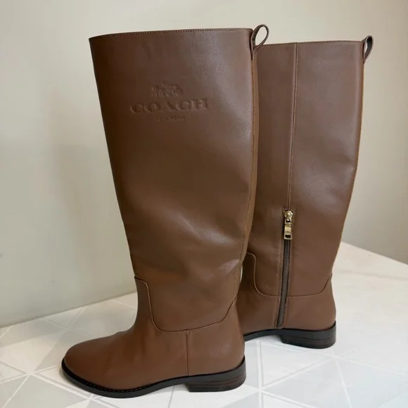 Coach Women's Marlin Horse Riding Boot Brown Size 6 B NWOB - Picture 1 of 10